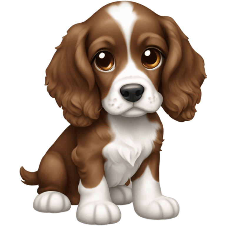 cocker spaniel puppy brown and white emoji