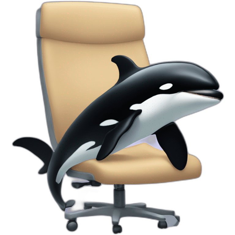 orca sitting in front of computer emoji