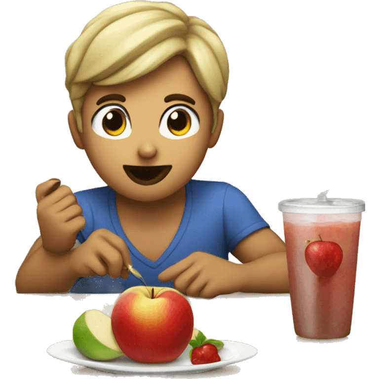 persona comiendo una manzana emoji