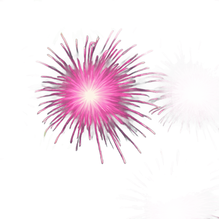 Hot pink and green fireworks emoji