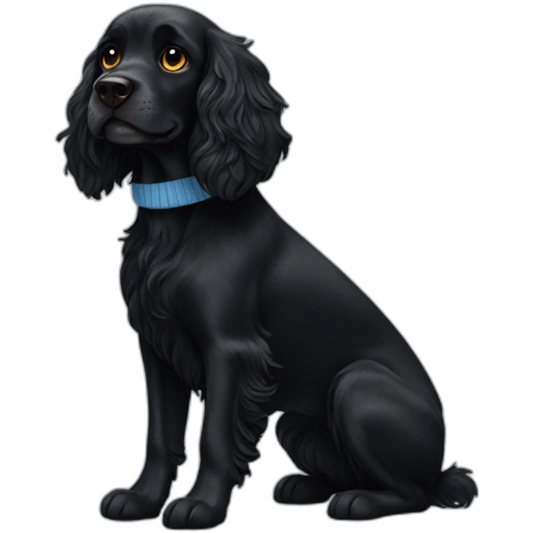 Black spaniel with a sock emoji