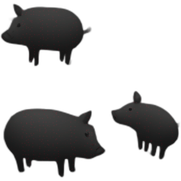 Chequered pattern black and white pig armadillo cow centipede insect emoji