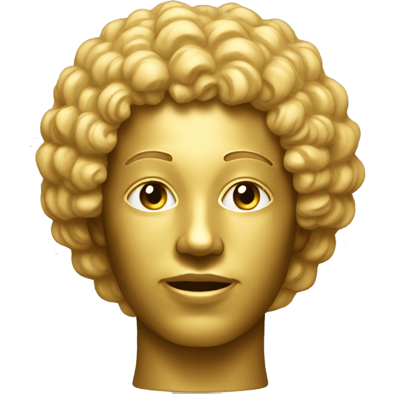 golden face statue Afro  emoji