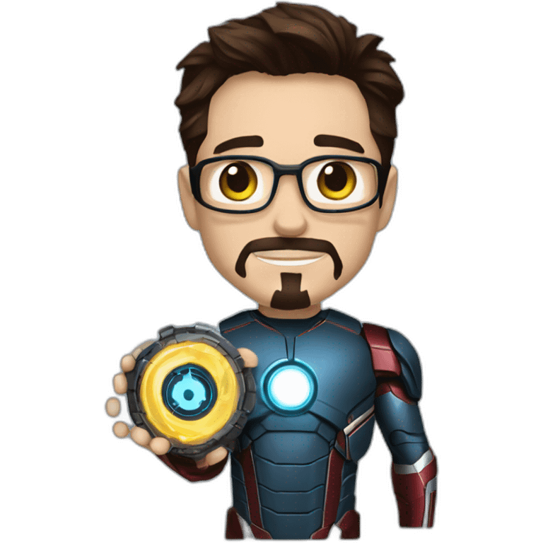 Tony stark with arc reactor in hand  emoji