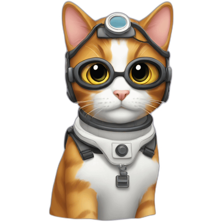 calico cat with black eye mark as pilot emoji