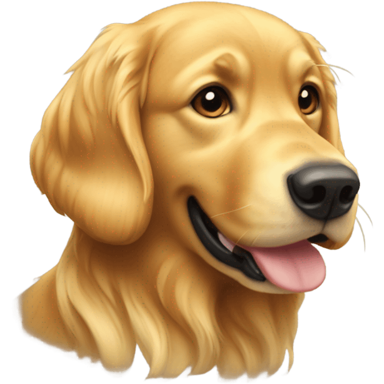 Un golden retriever con pelo medio corto dorado en el mar emoji