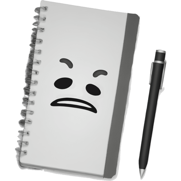 Notebook black white emoji