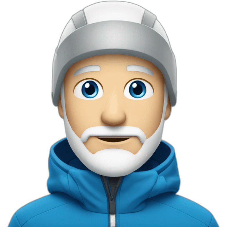 fifty white Man white beard short hair blue eyes skier emoji