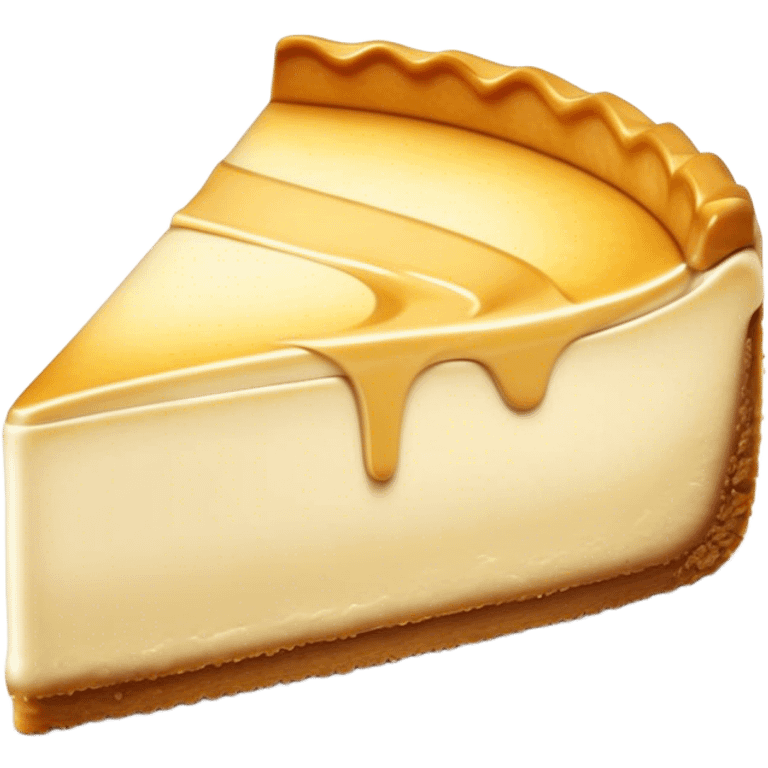 Cinematic Realistic Sernik Dessert Emoji, showcasing a rich, creamy cheesecake with a golden crust rendered with delicate textures and inviting, soft lighting. emoji