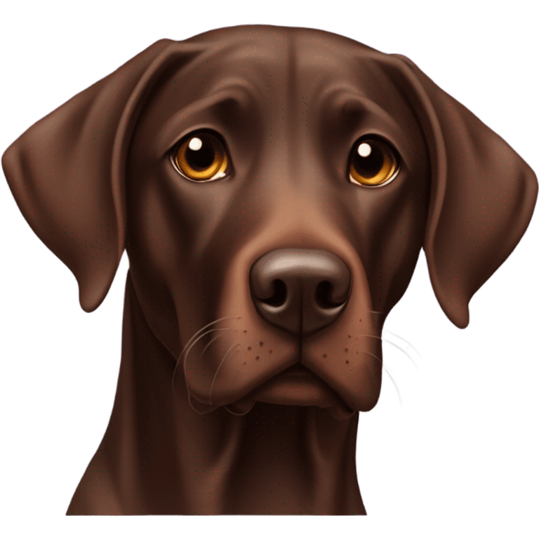 Chocolate lab with Doberman markings  emoji