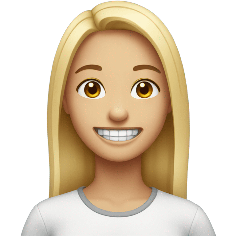 A girl with braces emoji