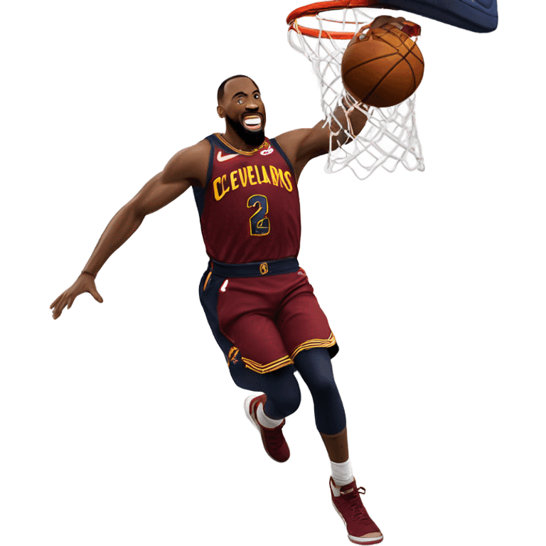 Cleveland cavaliers player dunking emoji