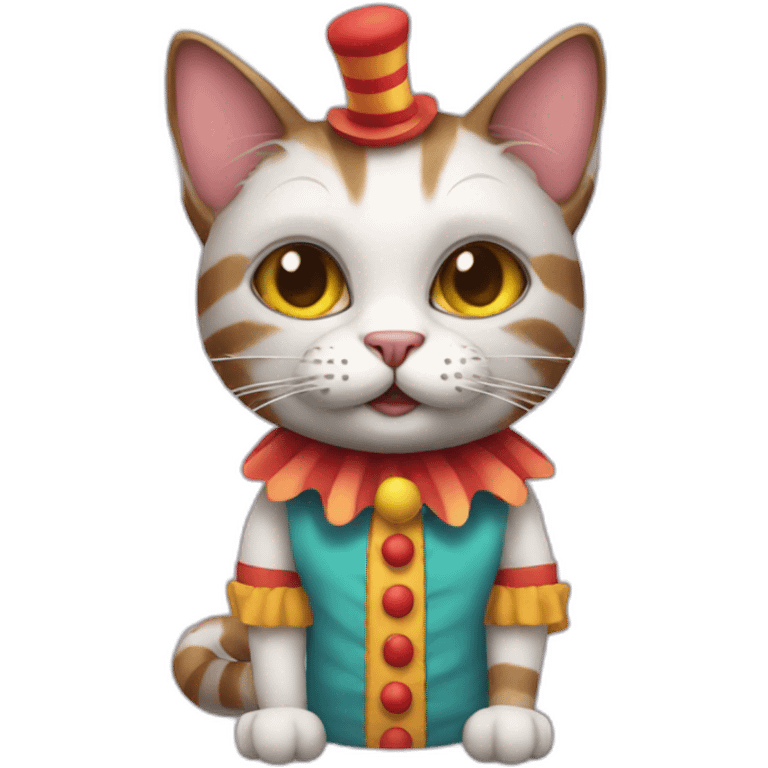 cat with clown outfit emoji