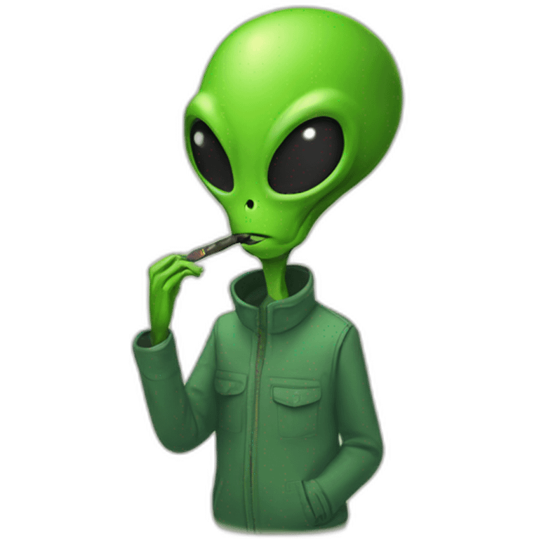 alien smoking grass emoji