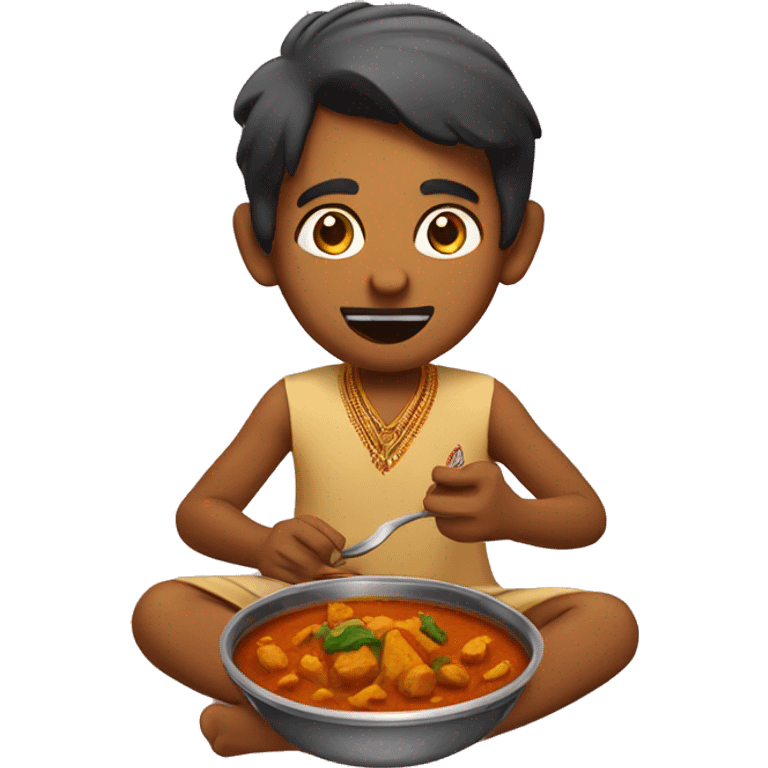 Indian eating curry  emoji