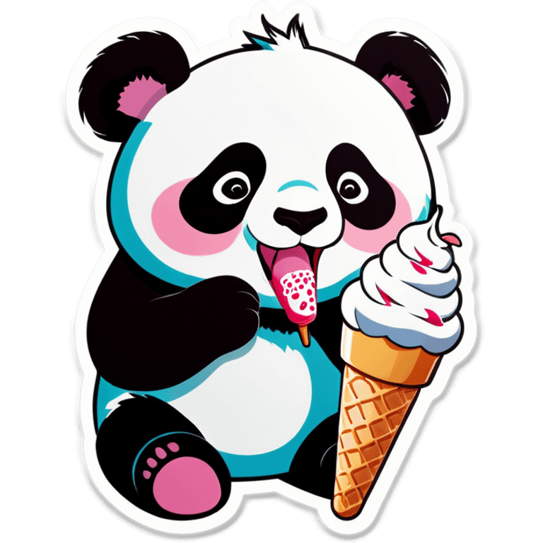 Panda eating ice cream emoji