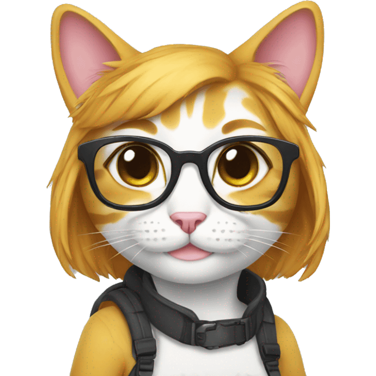 girl nerd cat emoji