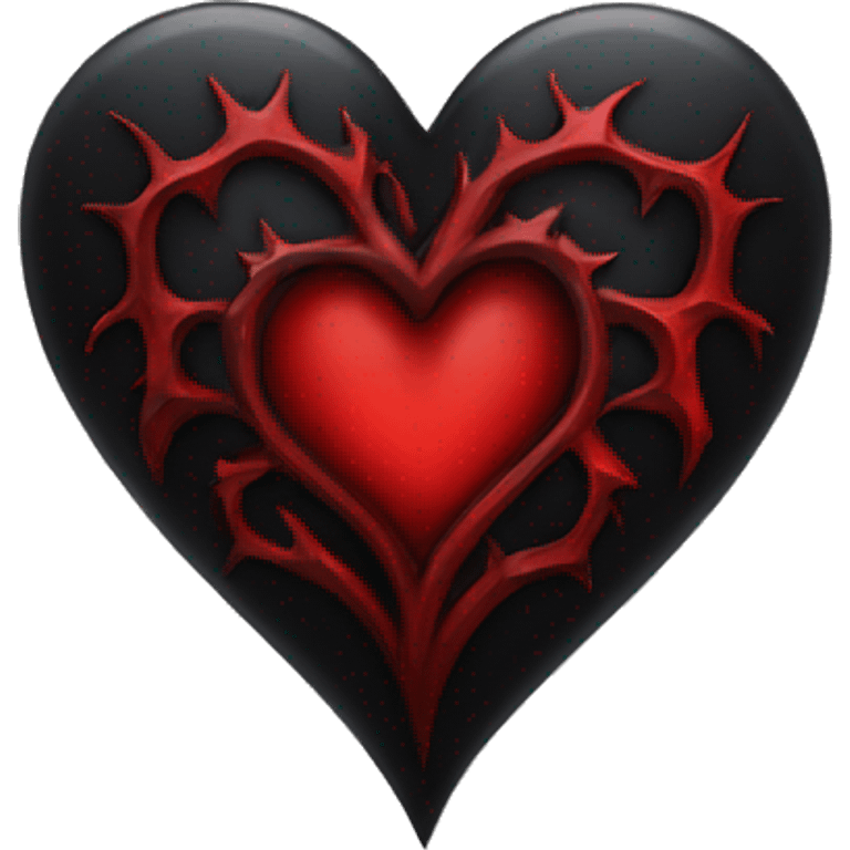 Black and red gothic heart  emoji