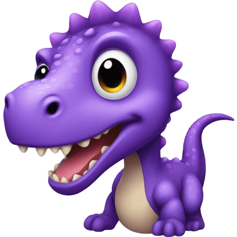 Purple dino cute emoji