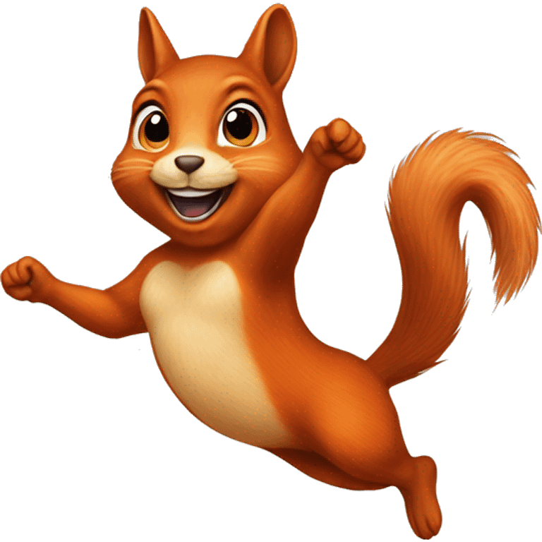 female jumping orange burnt squirrel emoji