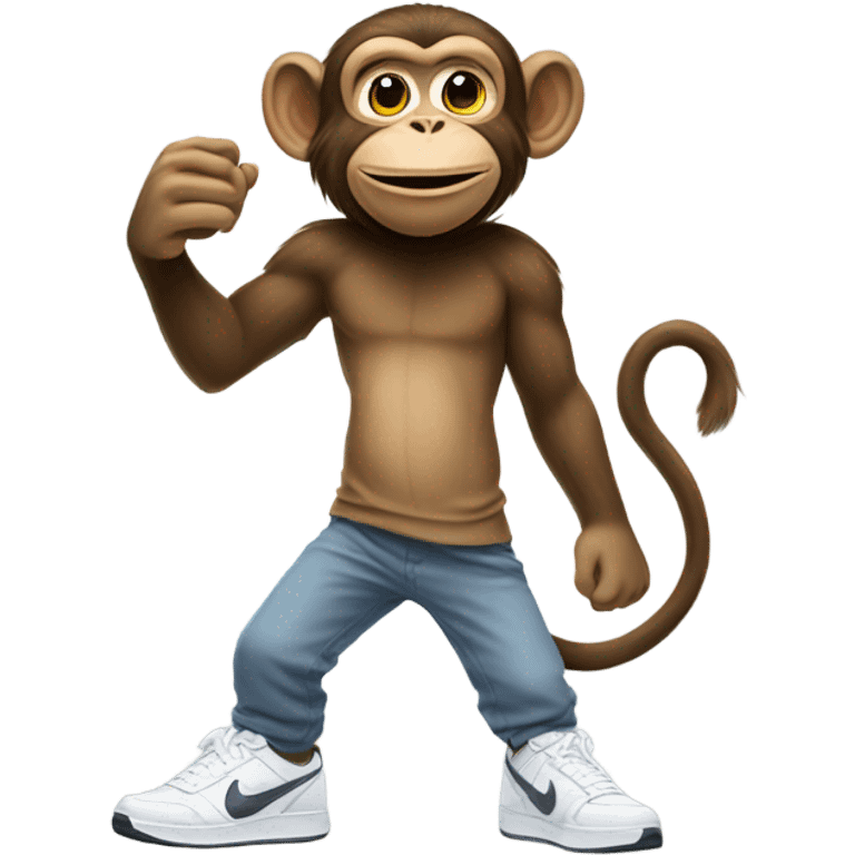 Monkey with huge Nikes on emoji