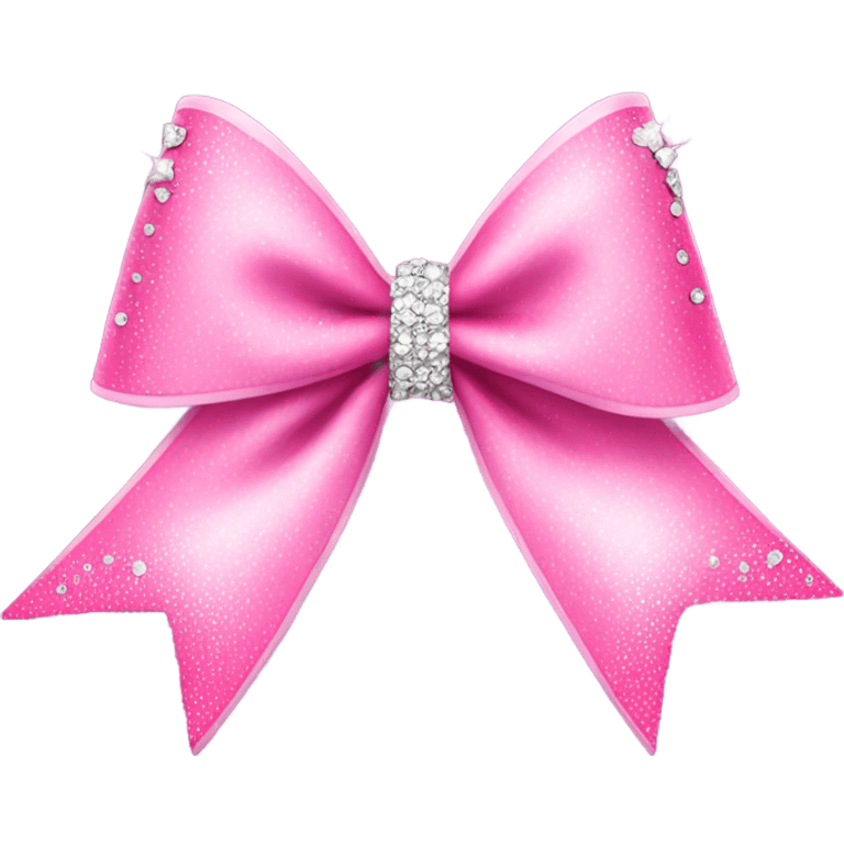 Pink cheer bow with rhinestones emoji