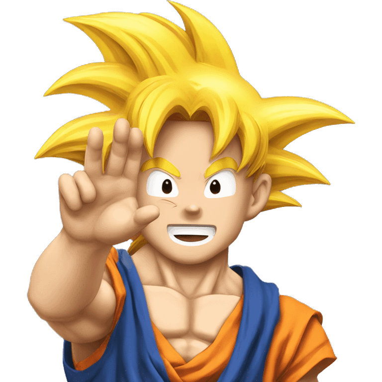 Goku (dragon ballz) waving emoji