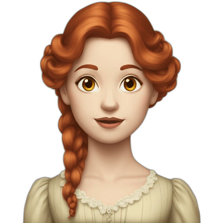 Victorian redhead long hair emoji