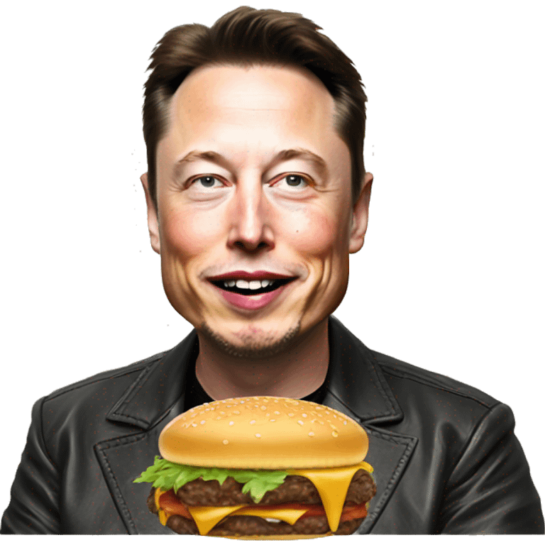 Elon musk eat hamburger emoji