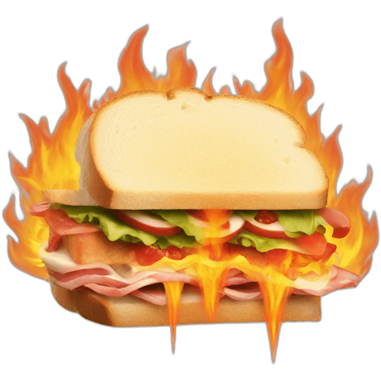 sandwich mixto on fire emoji