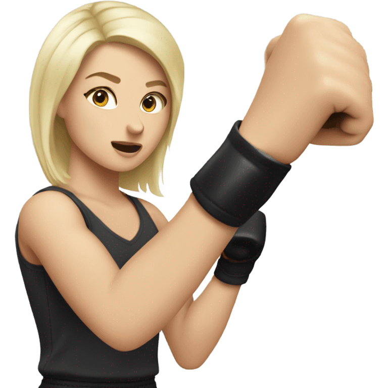 White blonde girl punching a man emoji