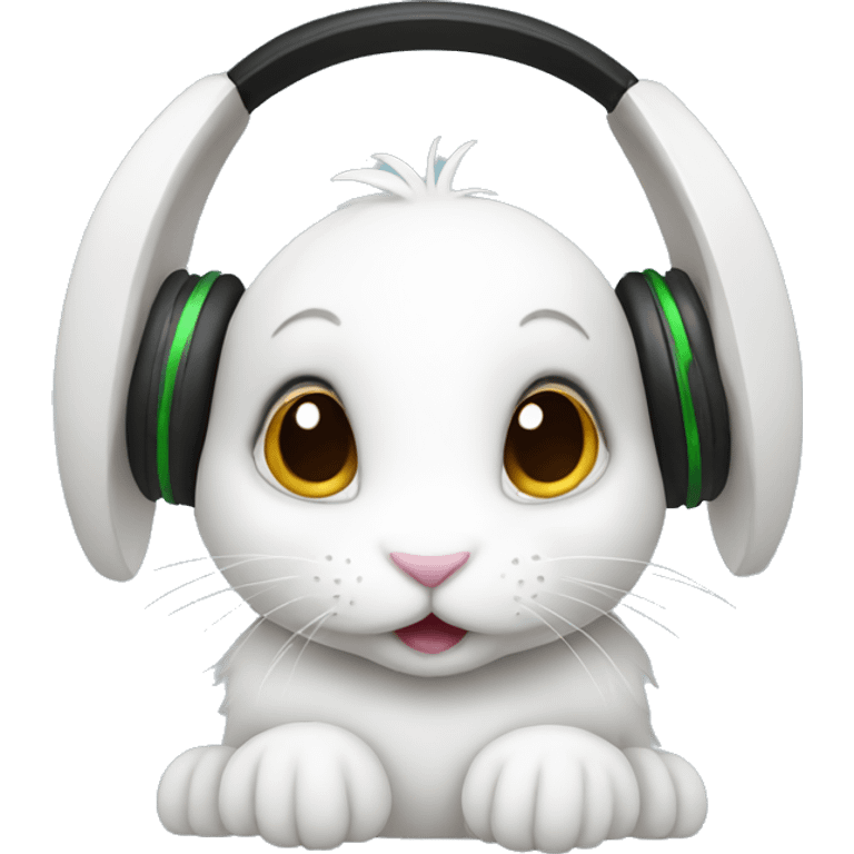 Bunny whit headphones emoji