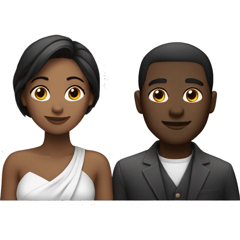 Black and white couple emoji