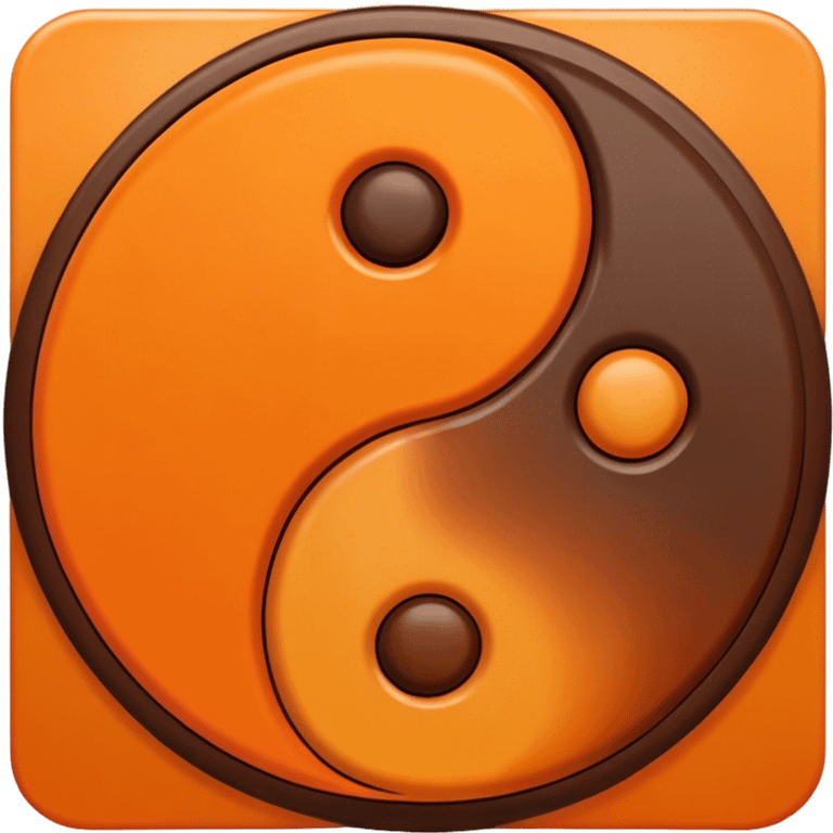 Orange and brown ying yang emoji