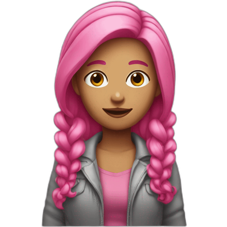 pink haired woman emoji