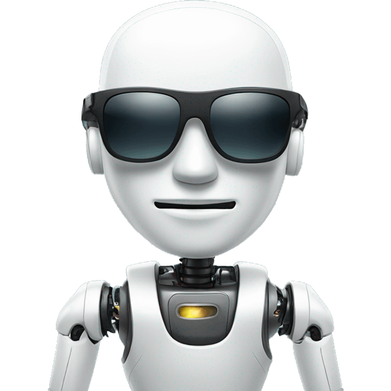 artificial intelligence robot with sunglass emoji