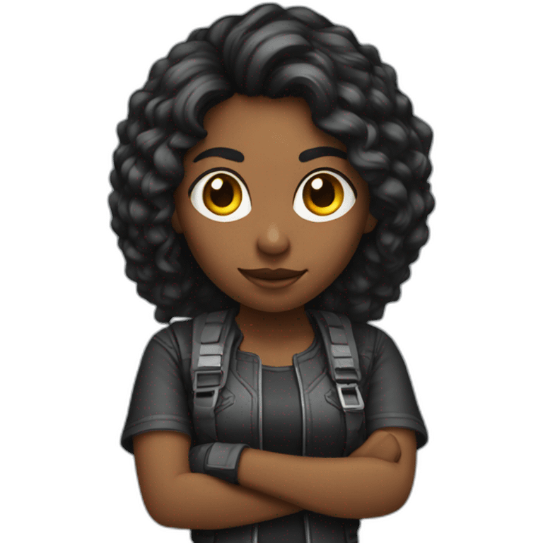 Gamer mujer pelo negro emoji