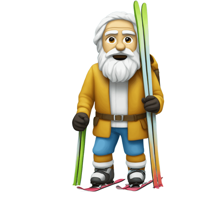 Socrates on mountain skis emoji