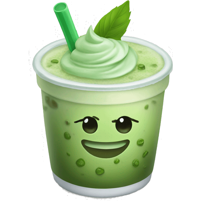 iced matcha latte  emoji