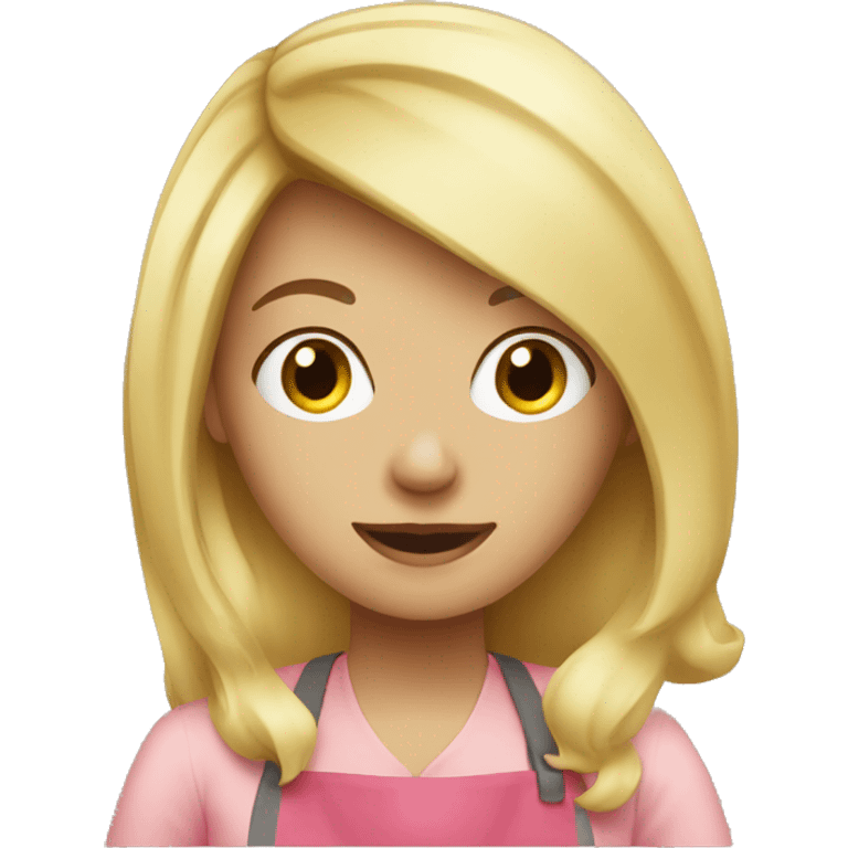 blonde girl cooking  emoji