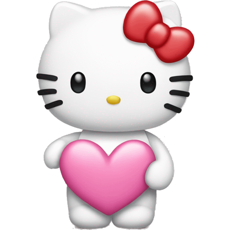 hello kitty with heart emoji