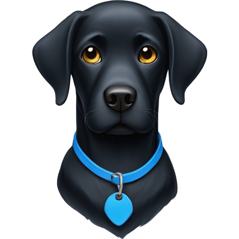 Black Labrador with blue collar emoji