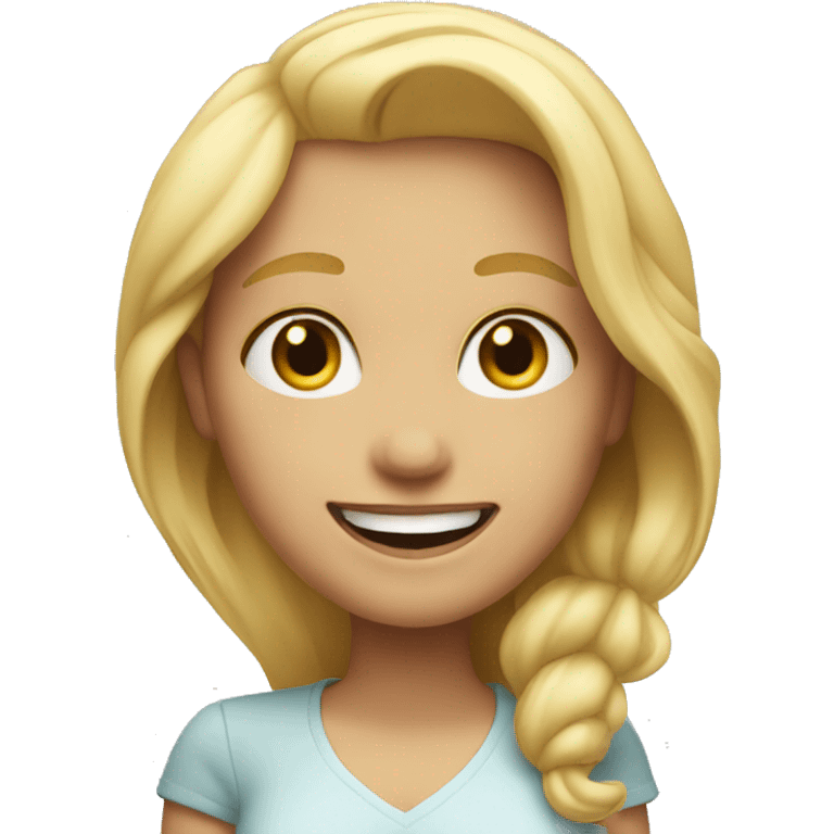 blonde girl smiling emoji