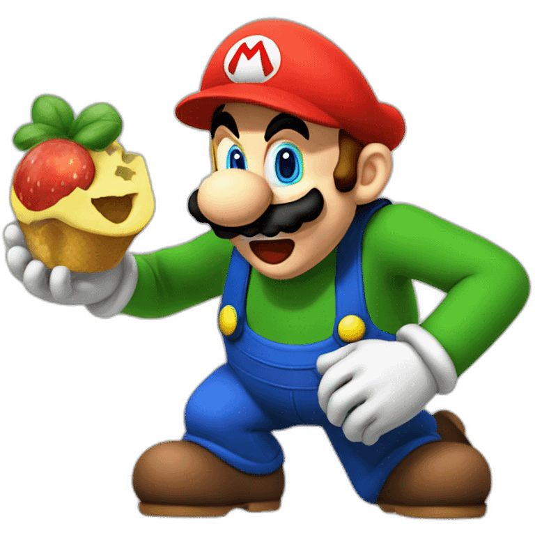 Mario eating Luigi emoji