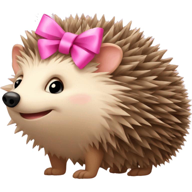 hedgehog with a pink bow emoji