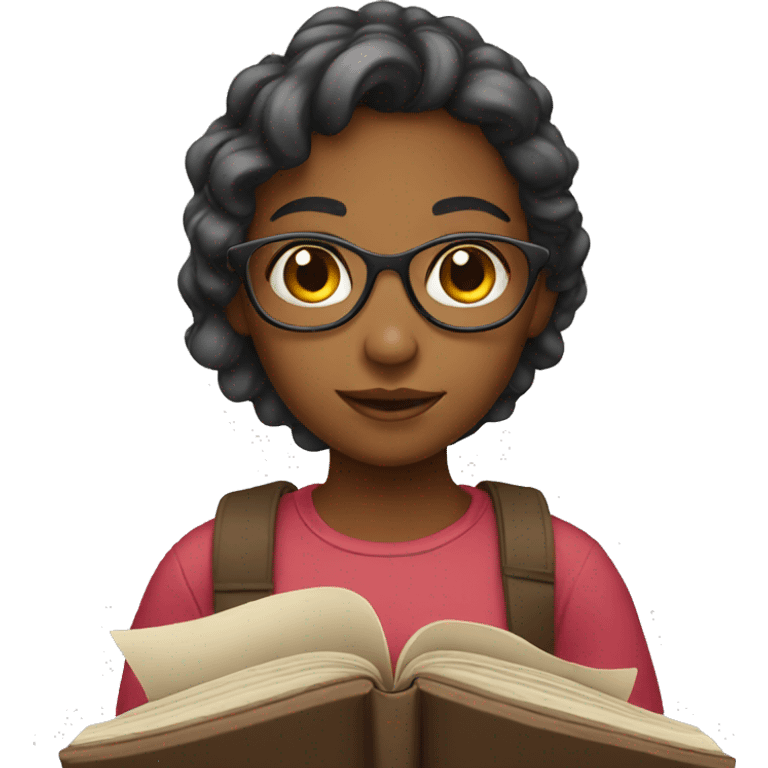 Girl reading emoji