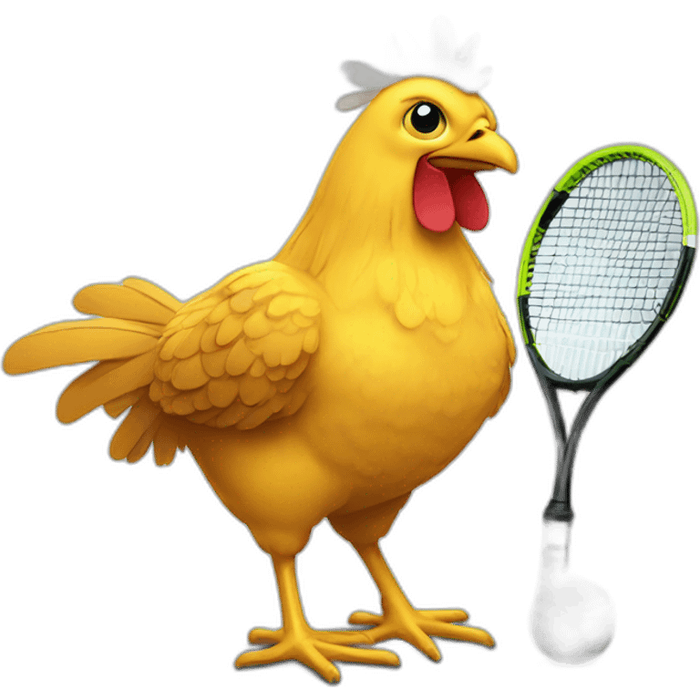 Tennis chicken emoji