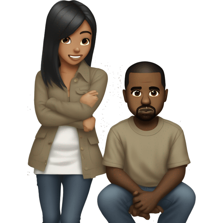 Kanye west mewing with north west emoji