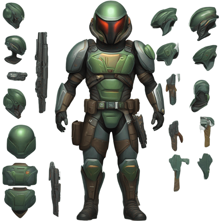 Martian bounty hunter, front and back emoji