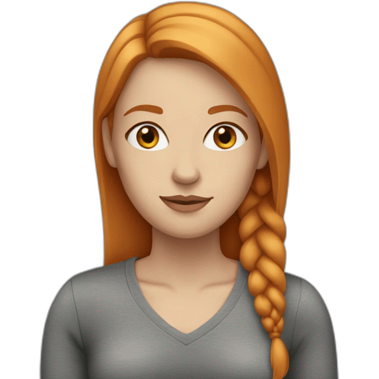 woman with straight ginger hair, grey eyes emoji